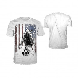 Coperta ASSASSINS CREED 3 BURNED FLAG WHITE TSHIRT M
